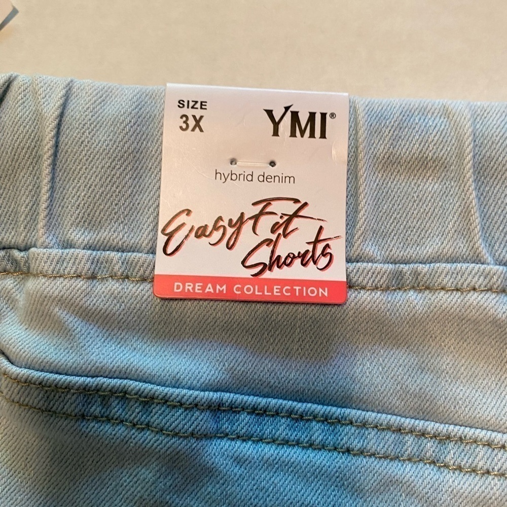 YMI Womens Dream Collection High Rise Tie Waist Distressed Shorts Size 3X - Picture 5 of 13